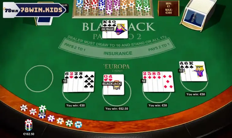 Tổng quan về sân chơi Blackjack 78win